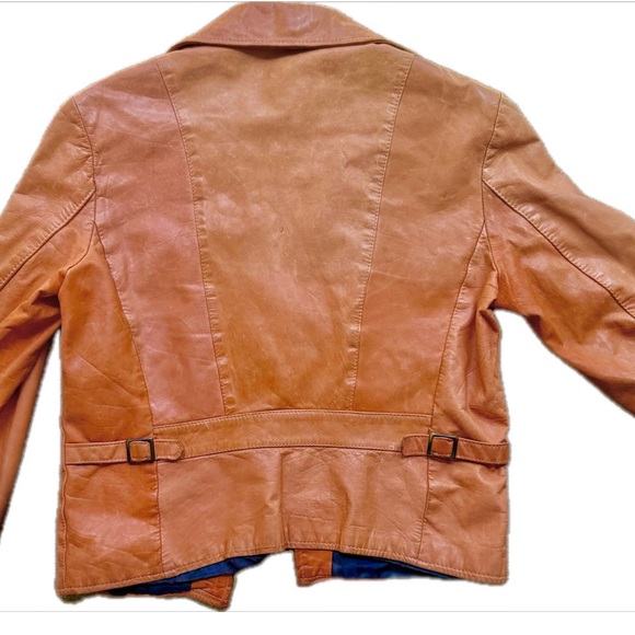 Reed Genuine Leather Jacket – Tan Caramel Color Classic Style - Picture 5 of 8